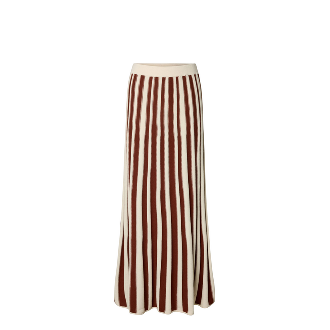 Lina HW Knit Long Skirt - Birch/Cherry Mah