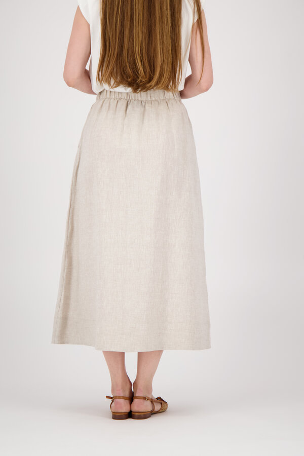 Adele Evergreen Linen Skirt - Raw Linen