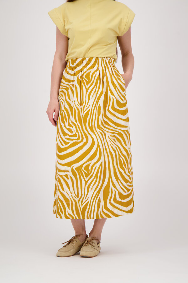 Adele Zebra Print Skirt - Zebra Ochra