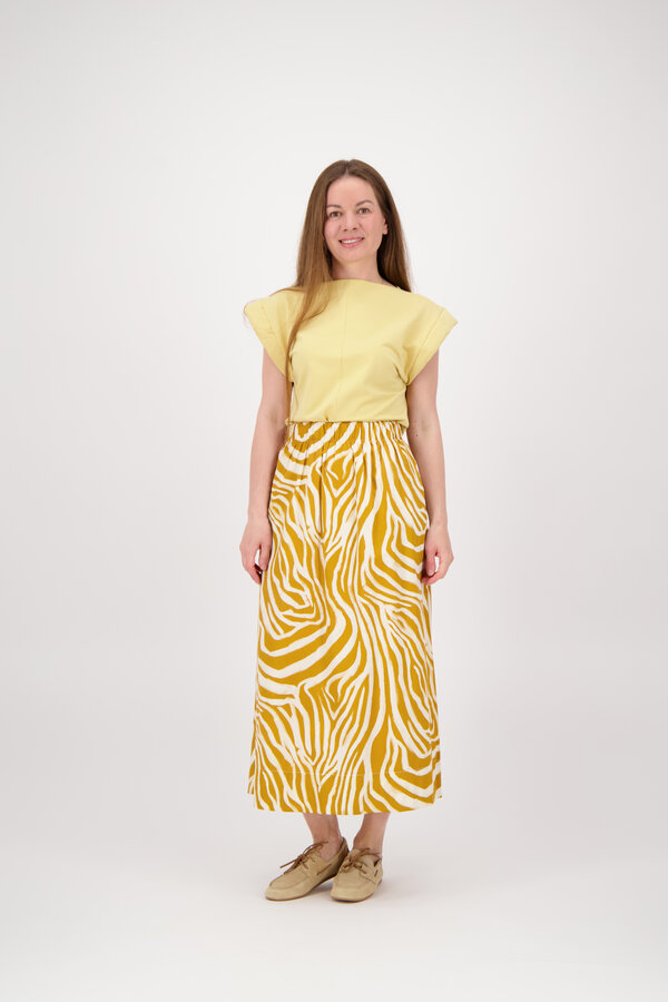 Adele Zebra Print Skirt - Zebra Ochra