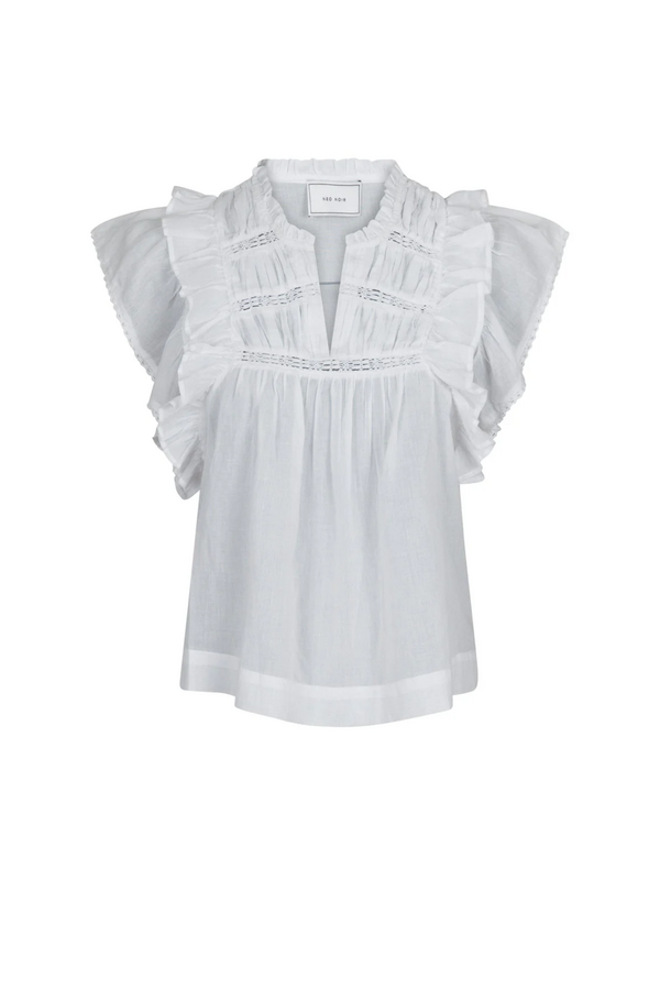 Jayla Voile Top - White