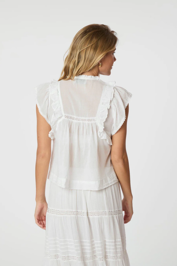 Jayla Voile Top - White