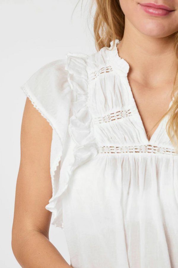 Jayla Voile Top - White