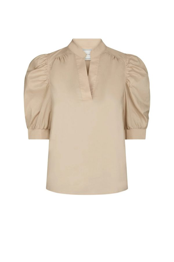 Roella Poplin Blouse - Dark Sand