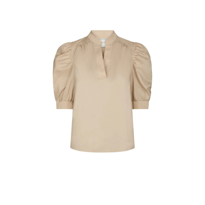 Roella Poplin Blouse - Dark Sand