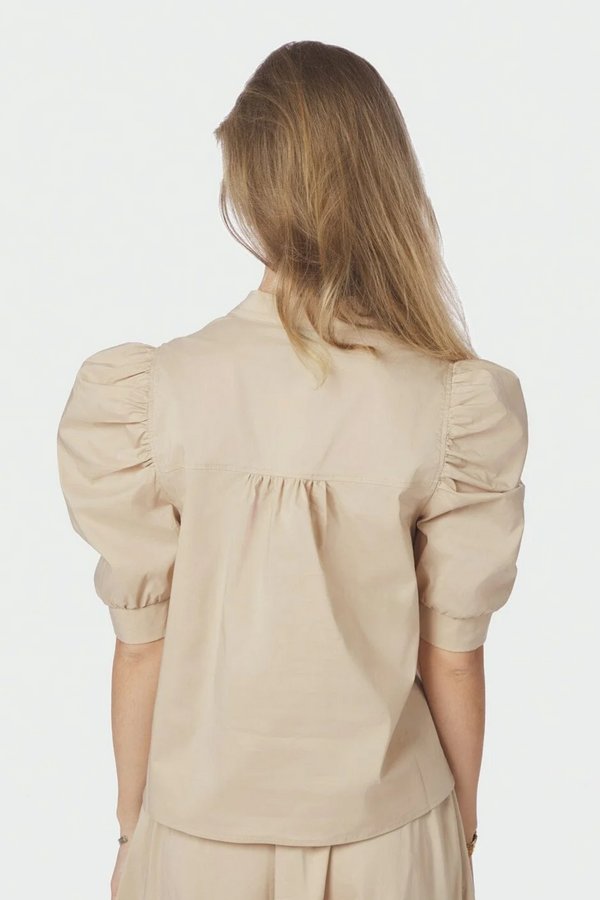 Roella Poplin Blouse - Dark Sand