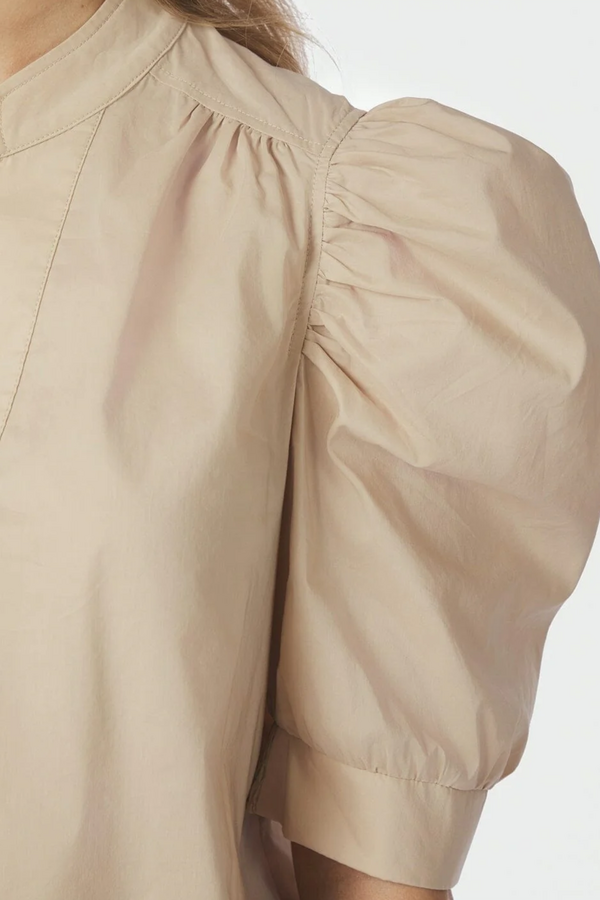 Roella Poplin Blouse - Dark Sand