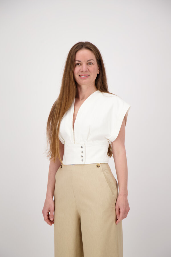 Pfeiffer Denim Top - White