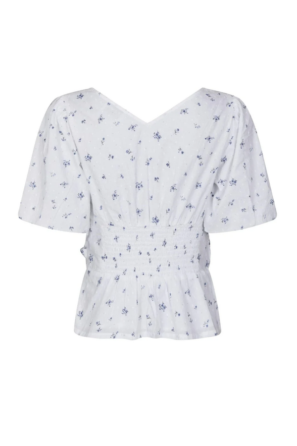 Sapura Flower Dobby Blouse - Blue Flower
