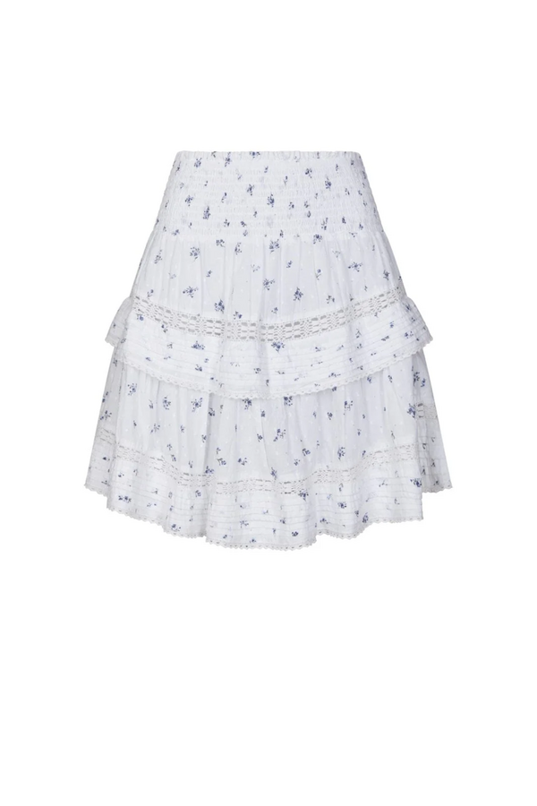 Kenia Flower Dobby Skirt - Blue Flower