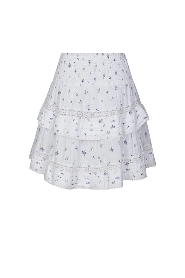 Kenia Flower Dobby Skirt - Blue Flower