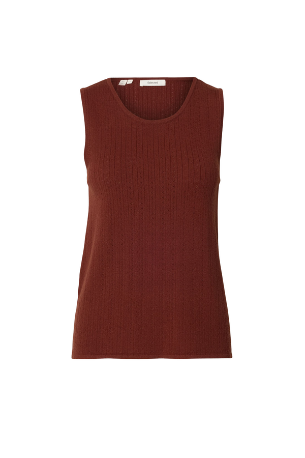 Helle Pointel Knit Top - Cherry Mahogany