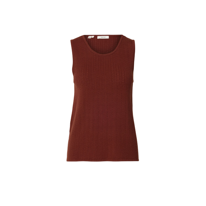 Helle Pointel Knit Top - Cherry Mahogany