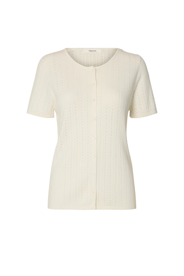 Helle Pointel Knit Cardigan - Egret