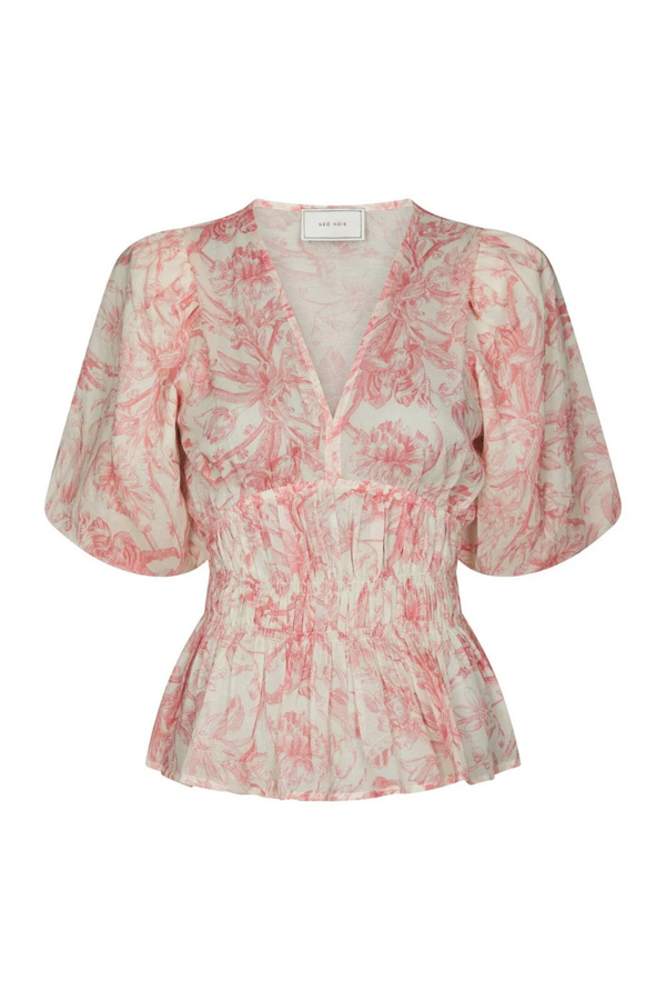 Minutti Print Blouse - Off White Rose