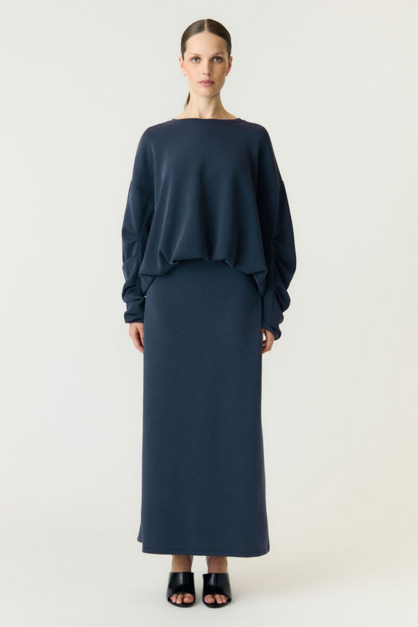 Coze HW Ankle Skirt - Navy Blazer