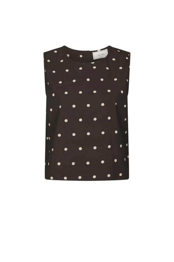Polly Dot Top - Dark Brown