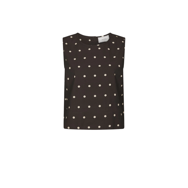 Polly Dot Top - Dark Brown