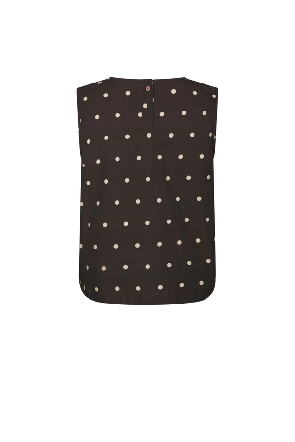 Polly Dot Top - Dark Brown