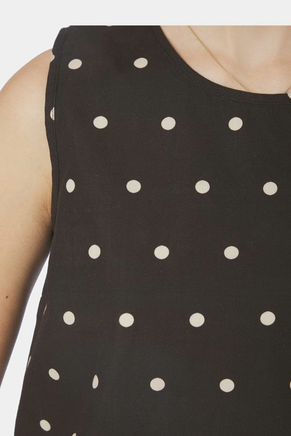 Polly Dot Top - Dark Brown