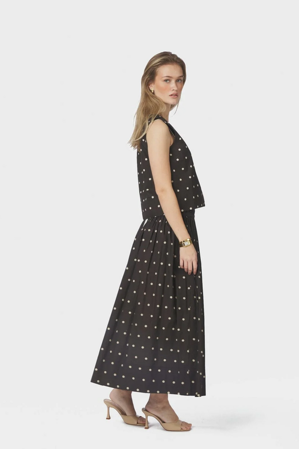 Polly Dot Top - Dark Brown