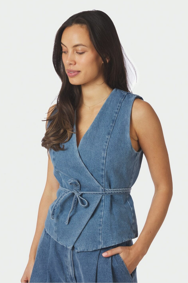 Samara Denim Waistcoat - Blue