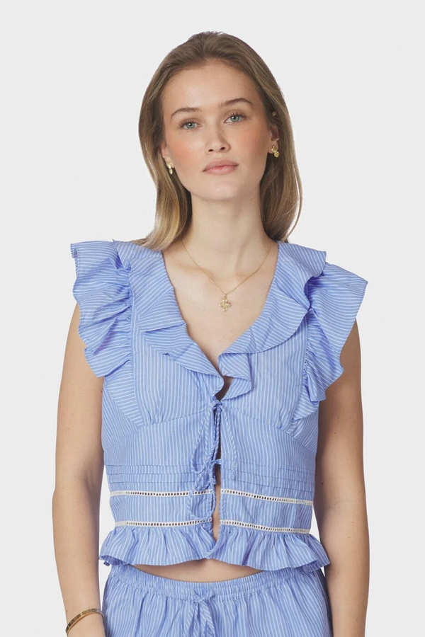 Jolia Stripe Top - Light Blue
