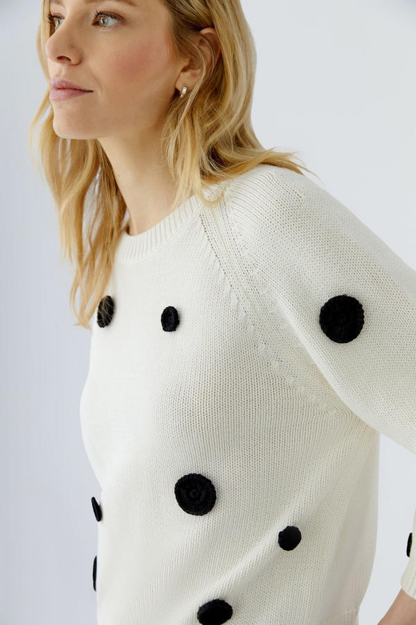Dot Pullover - White/Black