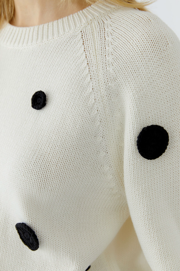 Dot Pullover - White/Black