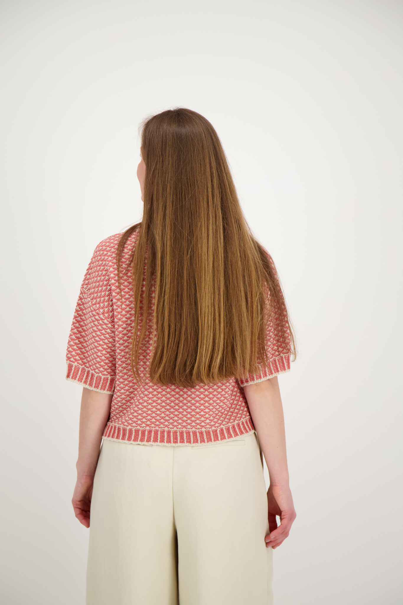 Catina Pilla 2/4 Pullover - Oatmeal/F Rose