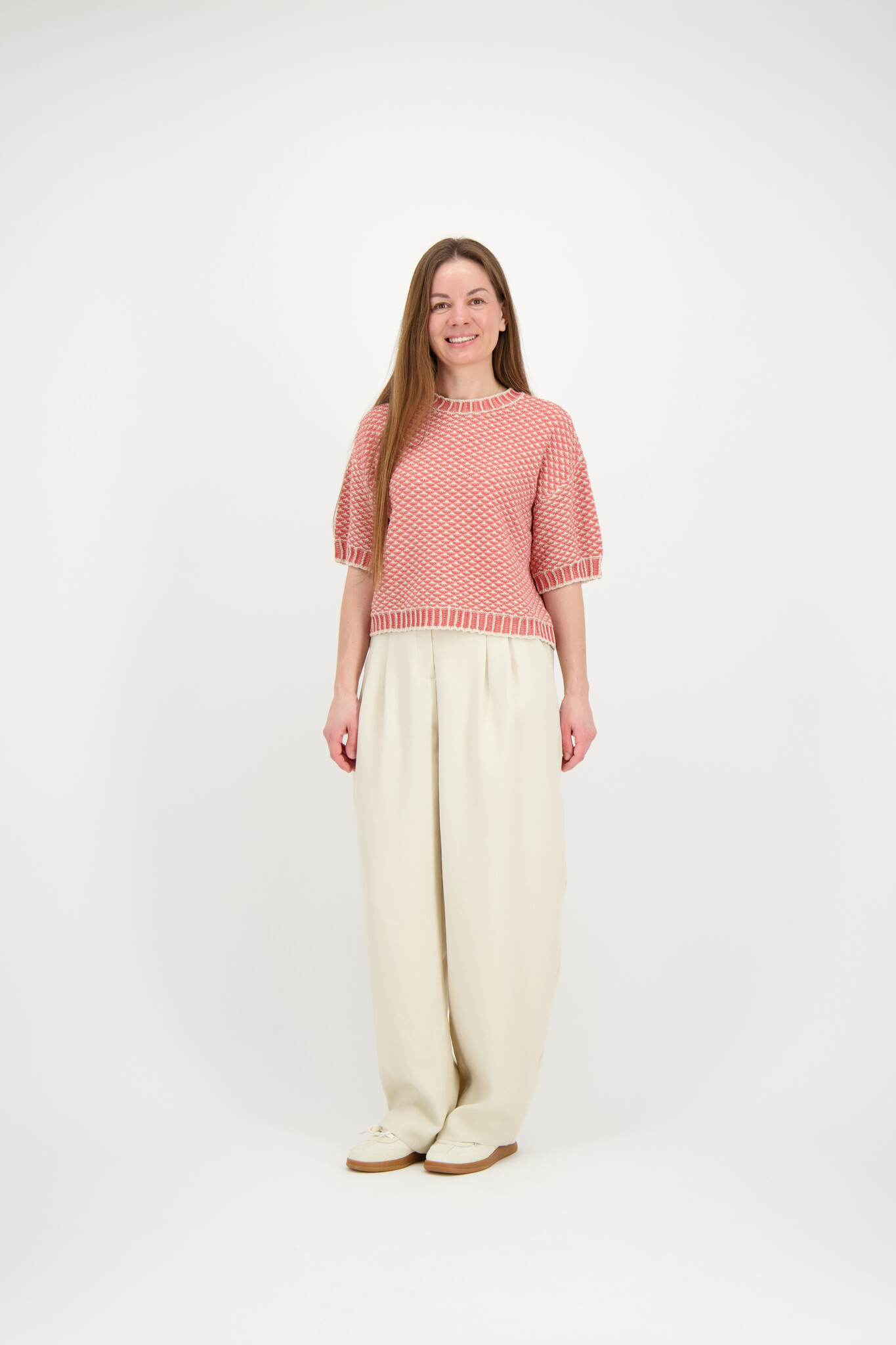 Catina Pilla 2/4 Pullover - Oatmeal/F Rose
