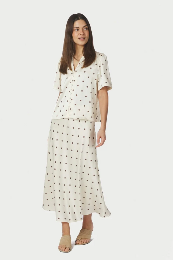 Bovary Dotted Skirt - Creme
