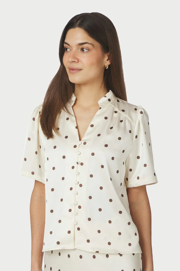 Torana Dotted Blouse - Creme