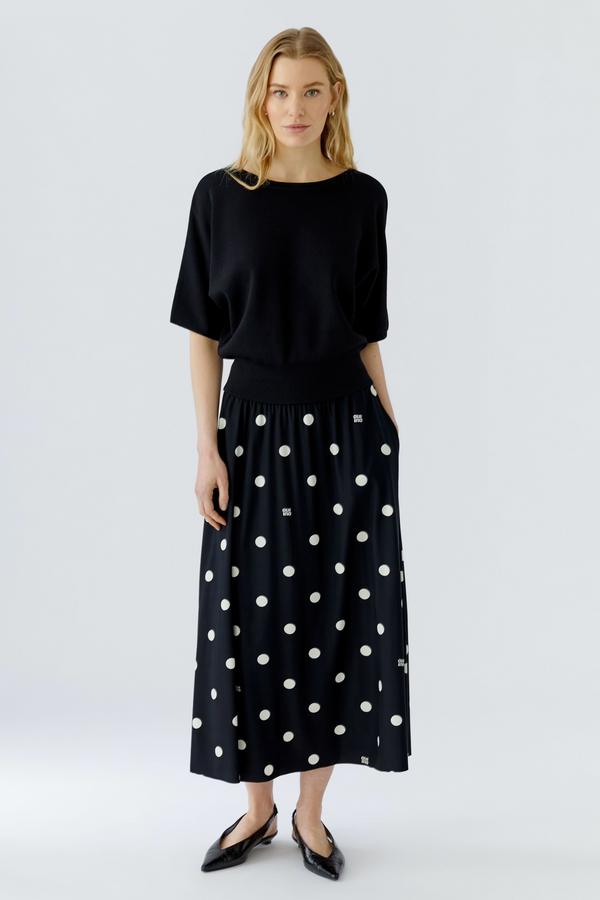 Maxi Dot Skirt - Black/Off-White