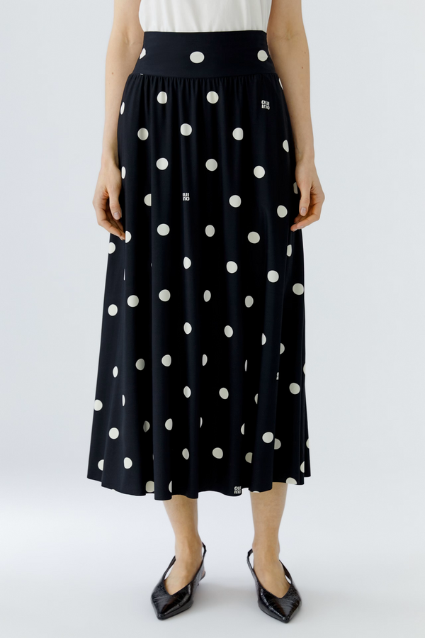 Maxi Dot Skirt - Black/Off-White
