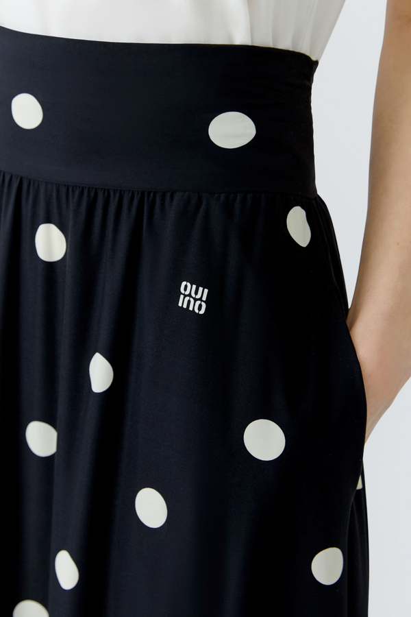 Maxi Dot Skirt - Black/Off-White