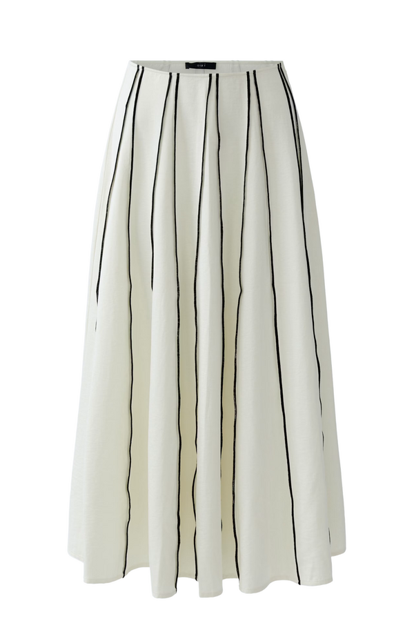 Stripe Midi Skirt - White/Black