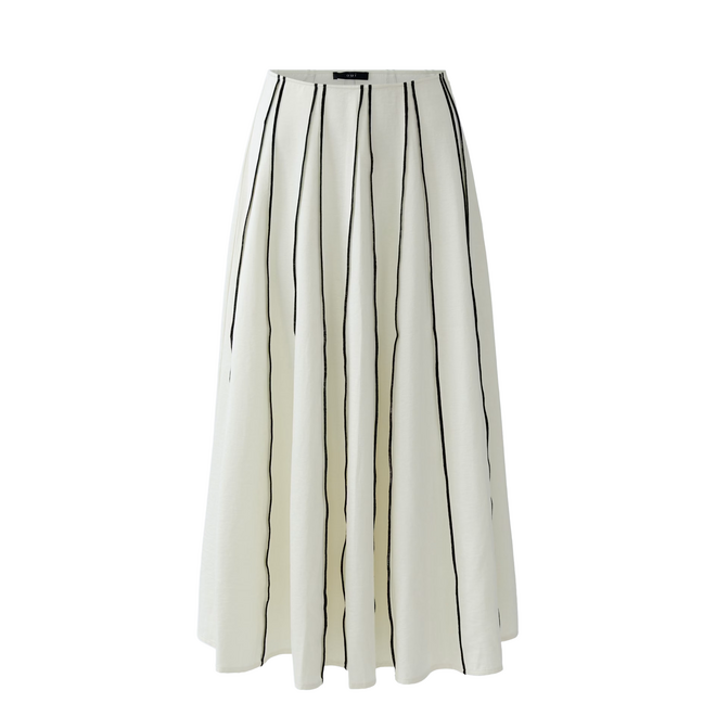 Stripe Midi Skirt - White/Black