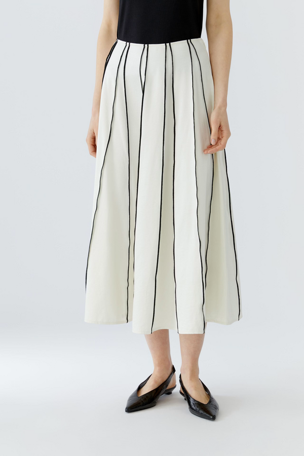Stripe Midi Skirt - White/Black