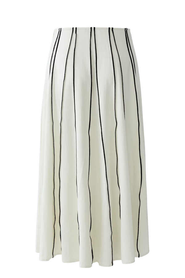 Stripe Midi Skirt - White/Black