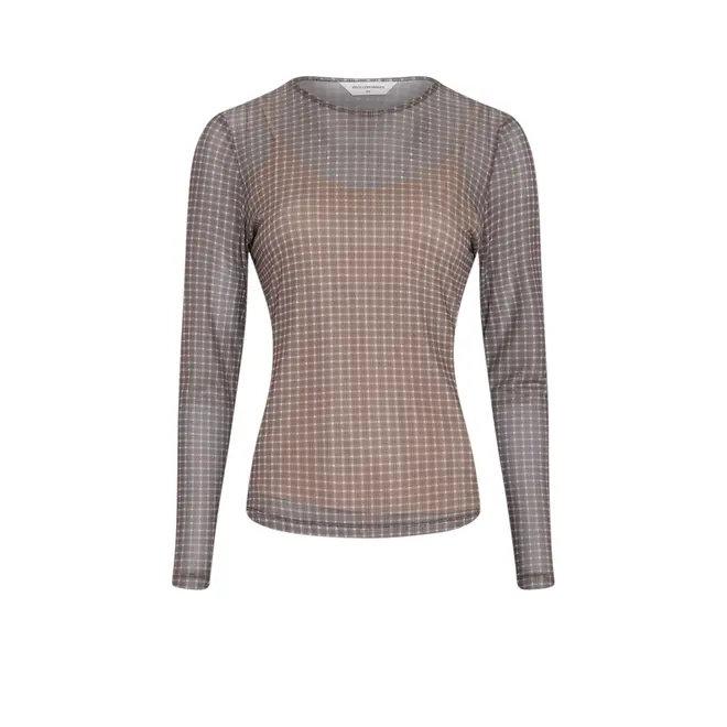 Janie Illenora Top - Dark Brown Check