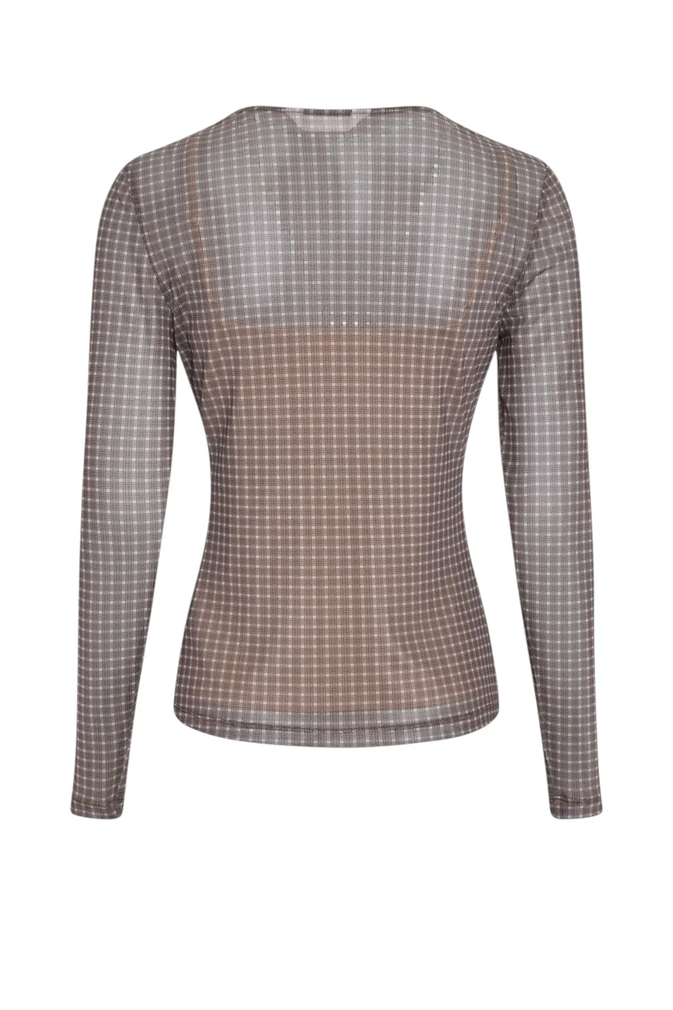 Janie Illenora Top - Dark Brown Check