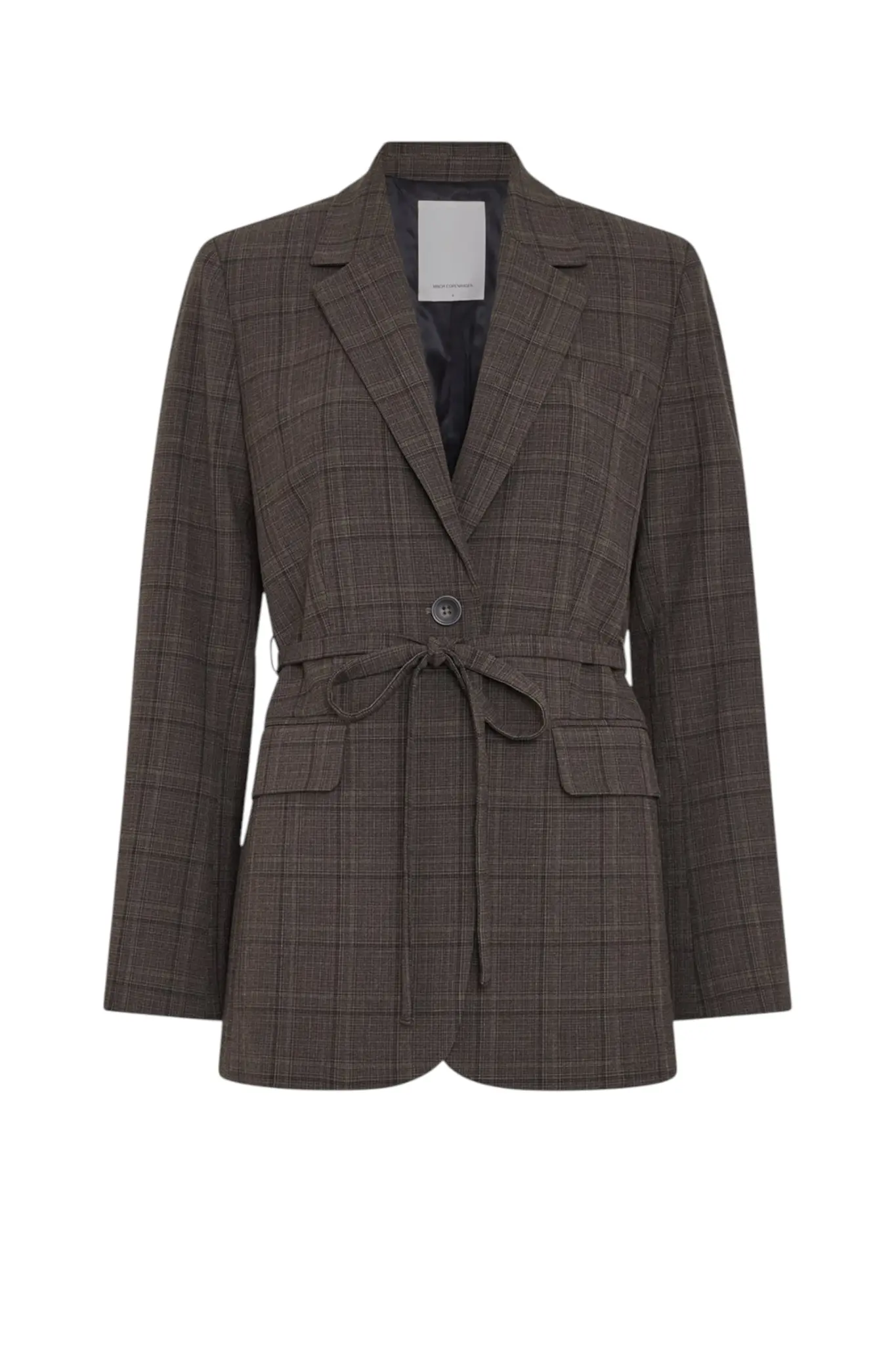 Johnna Blazer Check - Dark Brown Corn