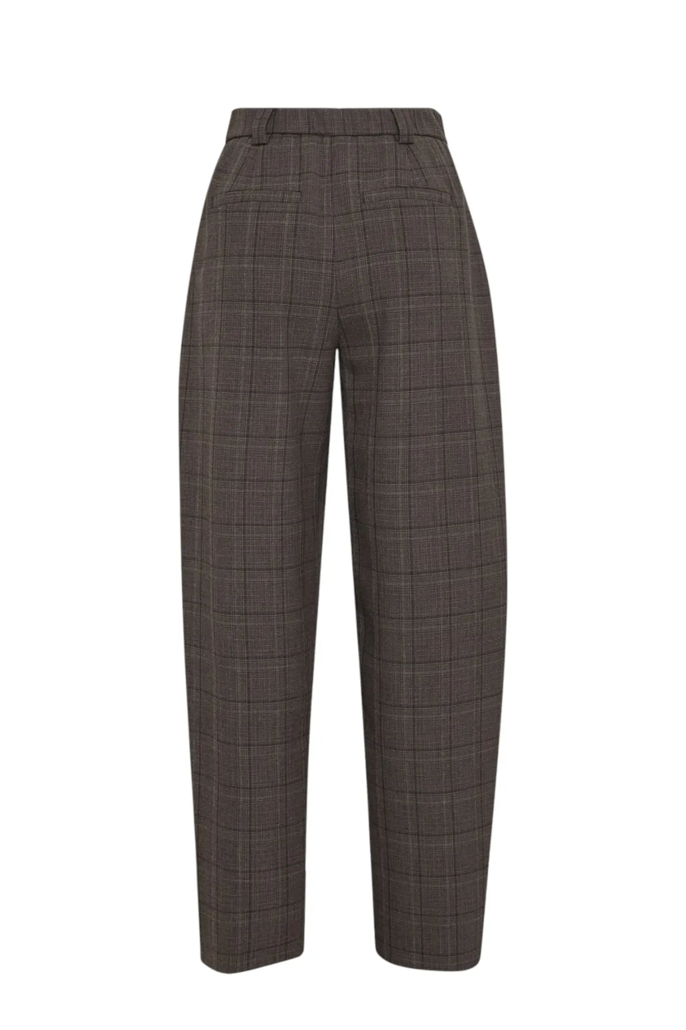 Johna Barrel Pants Check - Dark Brown Corn