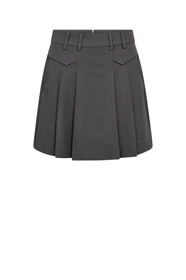 Luna Pocket Pleat Mini Skirt - Dark Grey