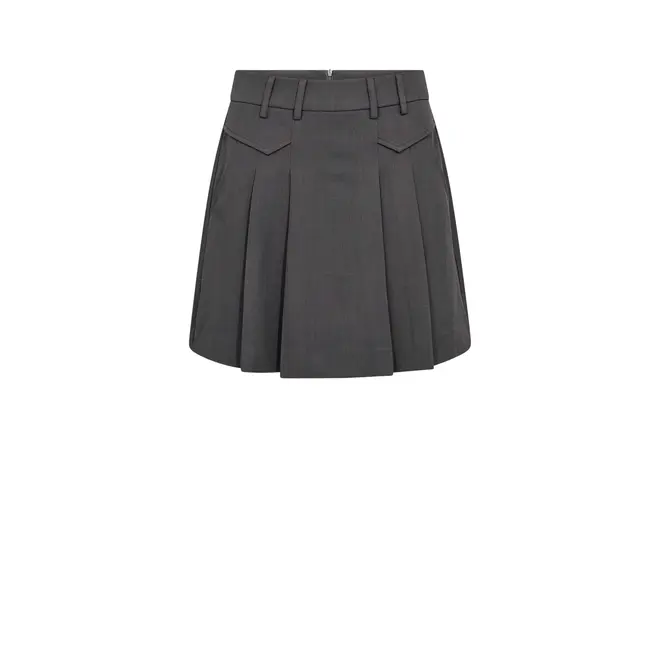 Luna Pocket Pleat Mini Skirt - Dark Grey