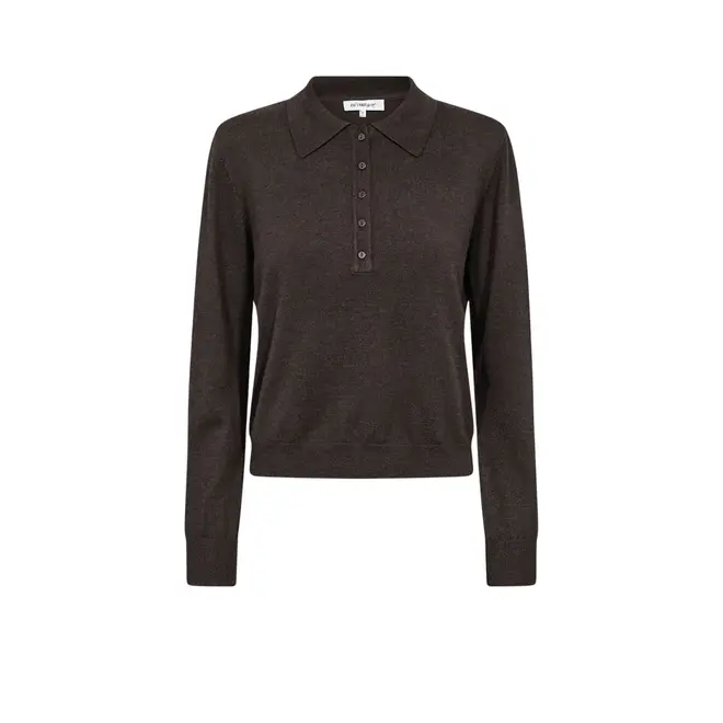 Cory Padded Polo Knit - Dark Brown