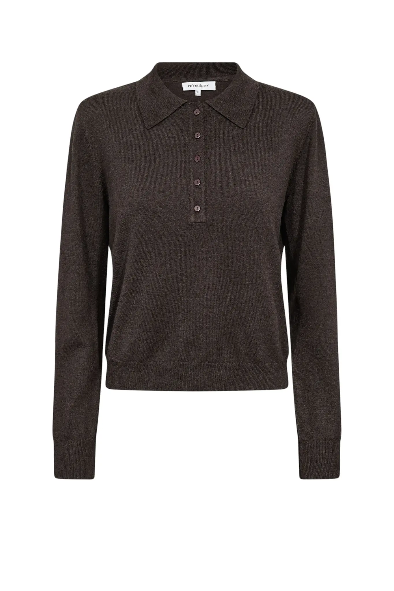 Cory Padded Polo Knit - Dark Brown