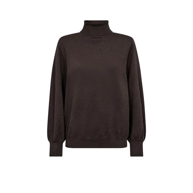 Cory Padded Roll-Neck Knit - Dark Brown