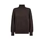 Cory Padded Roll-Neck Knit - Dark Brown